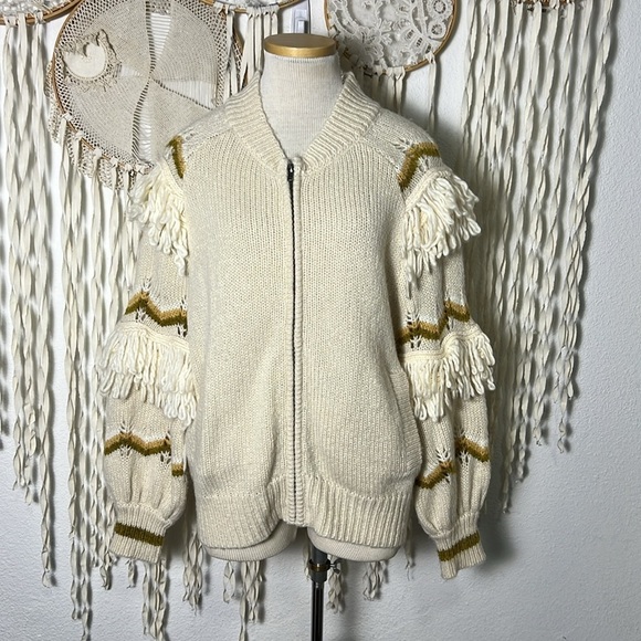 Jen's Pirate Booty NWOT Knit Zip Front Wool Dream Jacket in Snowed In Small - Picture 2 of 13